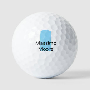 Pelotas De Golf Azul Negro Blanco Liso Elegante Nombre Propio