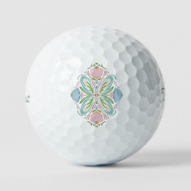 Pelotas De Golf Azul Rosa Abstracto (Anverso)