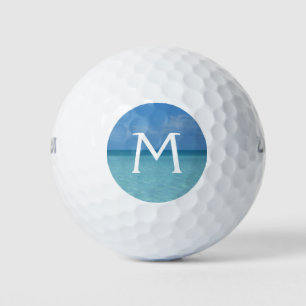 Pelotas De Golf Azul turquesa tropical del horizonte del Caribe