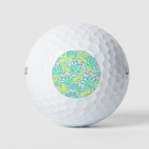 Pelotas De Golf Azulejo de cerámica con estampado floral verde ama