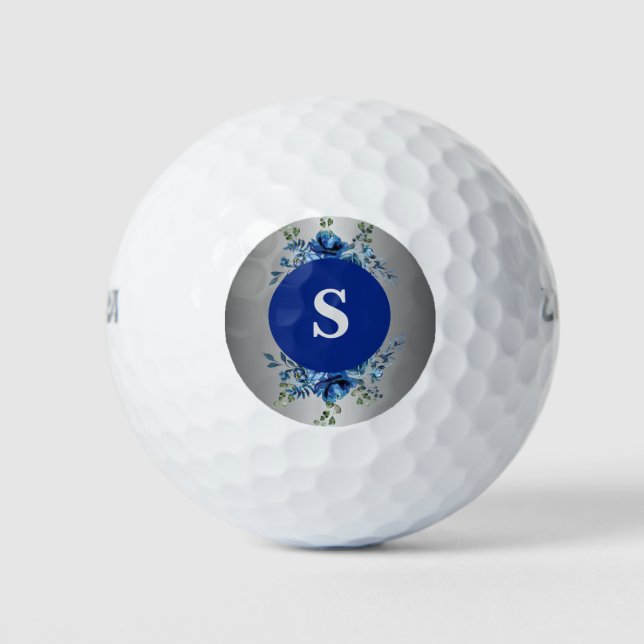 Pelotas De Golf Azure Bloom: Una sinfonía floral sobre el verde (Anverso)
