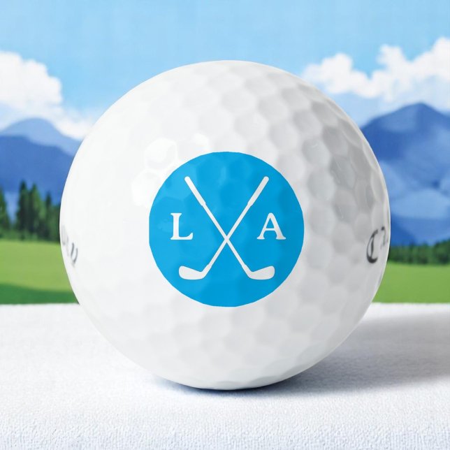 Pelotas De Golf Azure Golfer Initials y Clubs (Subido por el creador)