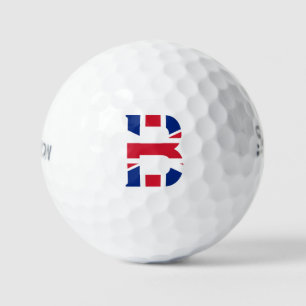 Pelotas De Golf B Monograma sobrepuesto en el gbcnt de Union Jack 