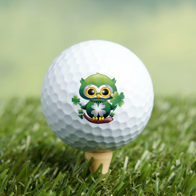 Pelotas De Golf Baby Owl Cute St Patrick Cartoon (Camiseta in situ)