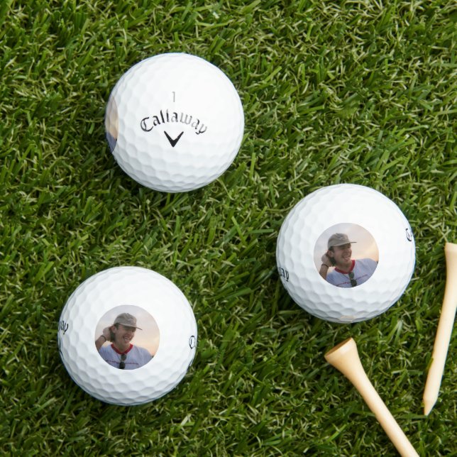 Pelotas De Golf Bachelor Party Favor Custom Golf Groom Face Photo (Césped in situ)