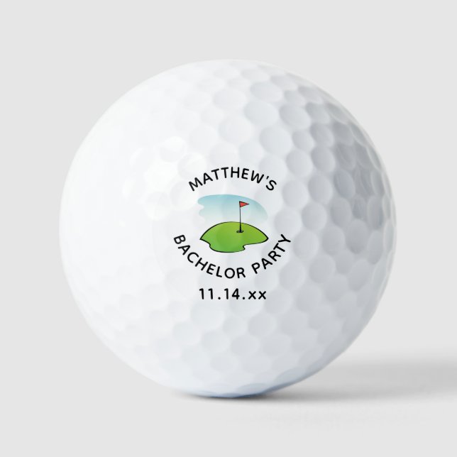 Pelotas De Golf Bachelor Party Golf Hole Golfer Wedding Favor (Anverso)