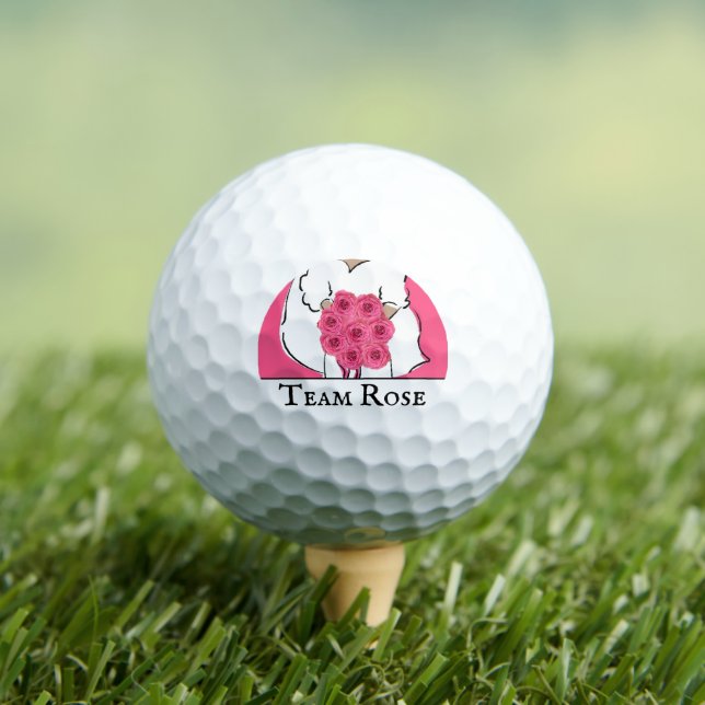 Pelotas De Golf Bachelorette Party Golfing Pink Roses Personalizad (Camiseta in situ)