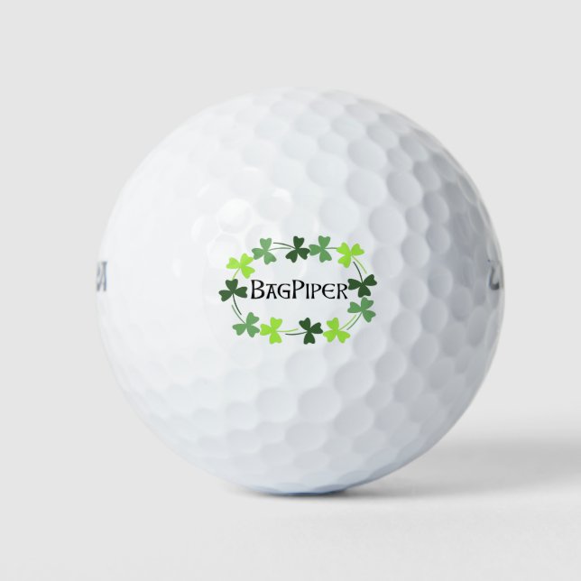 Pelotas De Golf Bagpiper Shamrock Oval (Anverso)
