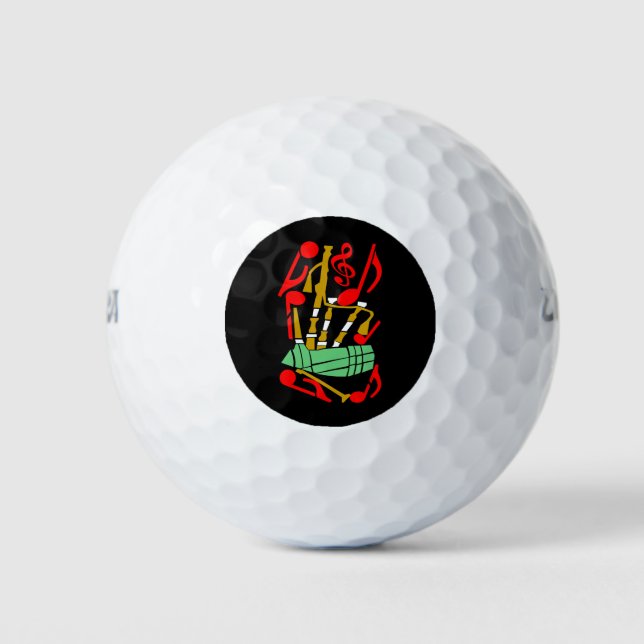 Pelotas De Golf Bagpipes Red Music Notes (Anverso)
