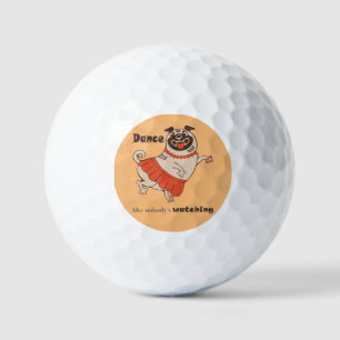 Pelotas De Golf Baile como si nadie viera a Pug Chica