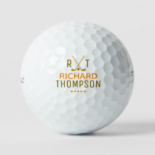 Pelotas De Golf Balas de oro con nombre de golfer Monogramado