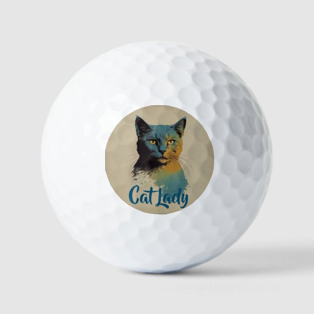 Pelotas De Golf Ball Cat Lady Golf (Anverso)
