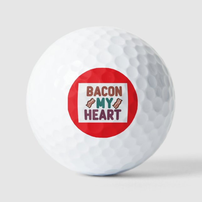 Pelotas De Golf Ball de golf Bacon My Heart (Anverso)