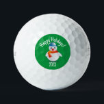 Pelotas De Golf Ball de golf de Personalizado Snowman Christmas<br><div class="desc">Añade tu propio saludo de Navidades y año a esta pelota de golf de vacaciones. Un muñeco de nieve feliz ocupa el espacio central.</div>