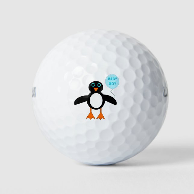 Pelotas De Golf Ball de golf de Pingüino Cubano Azul (Anverso)