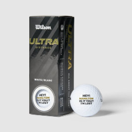 Pelotas De Golf Ball de golf perdido con nombre tipografía diverti