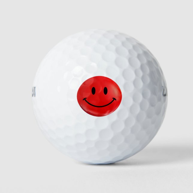 Pelotas De Golf Ball de golf rojo feliz (Anverso)