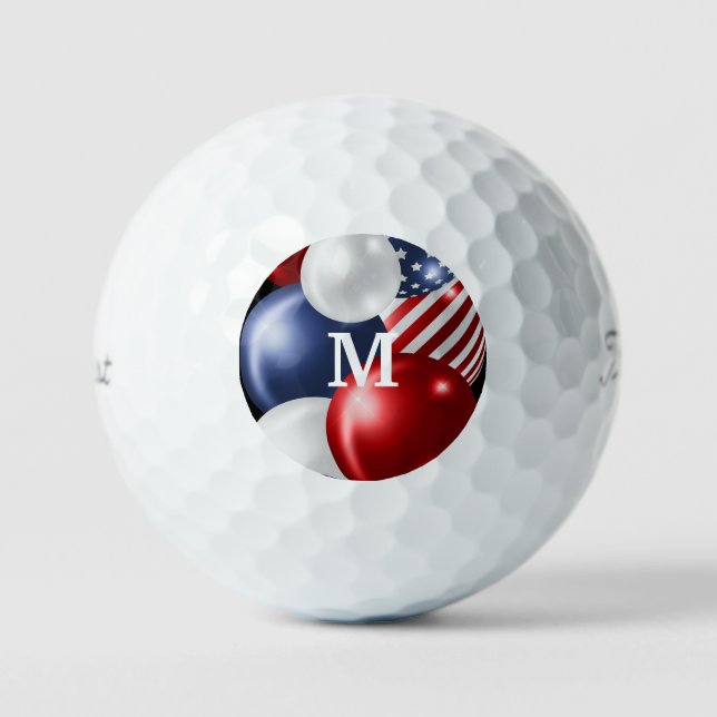 PELOTAS DE GOLF BALLAS BLANCAS MONOGRAMAS PATRIOTAS (Anverso)