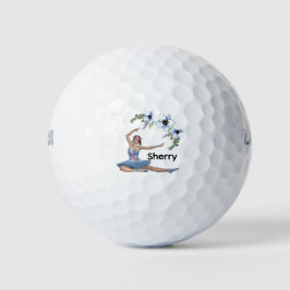 Pelotas De Golf Ballerina con nombre personal azul