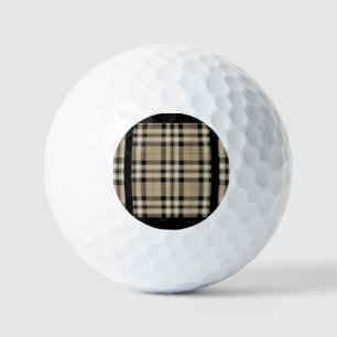 Pelotas De Golf Balls De Golf Clásica Beige Y Black Plaid