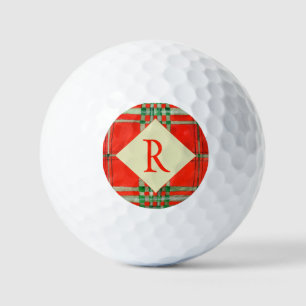 Pelotas De Golf Balls de golf RED SCOTT TARTAN + Inicial