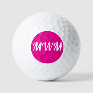 Pelotas De Golf Balneario de golf Monograma Rosado Caliente