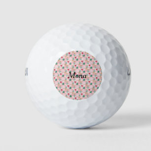 Pelotas De Golf Balneario de golf para mujeres con flores rosas