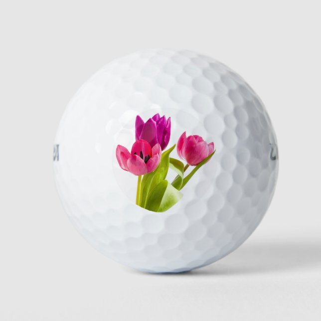 Pelotas De Golf Balnearios de golf Arte de diseño de flores verdes (Anverso)