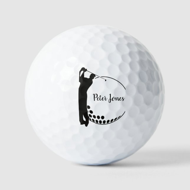 Pelotas De Golf Balón de golf con nombre modificable. (Anverso)