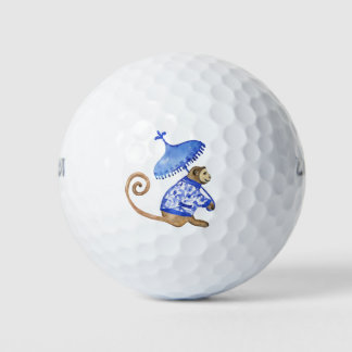 Pelotas De Golf Baloncesto de golf chinoiserie azul