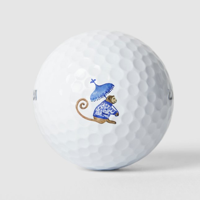 Pelotas De Golf Baloncesto de golf chinoiserie azul (Anverso)