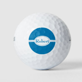 Pelotas De Golf Banda blanca y nombre azul oval
