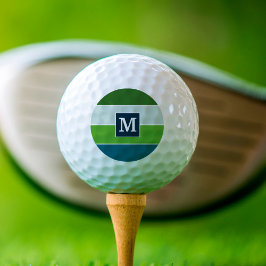 Pelotas De Golf Bandas grandes en azul y verde con monograma
