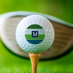 Pelotas De Golf Bandas grandes en azul y verde con monograma