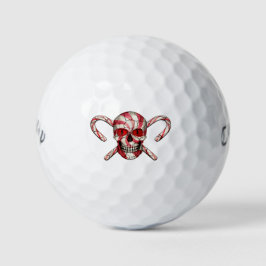 Pelotas De Golf Bandejas de golf Red Candy Cane Sugar Skull