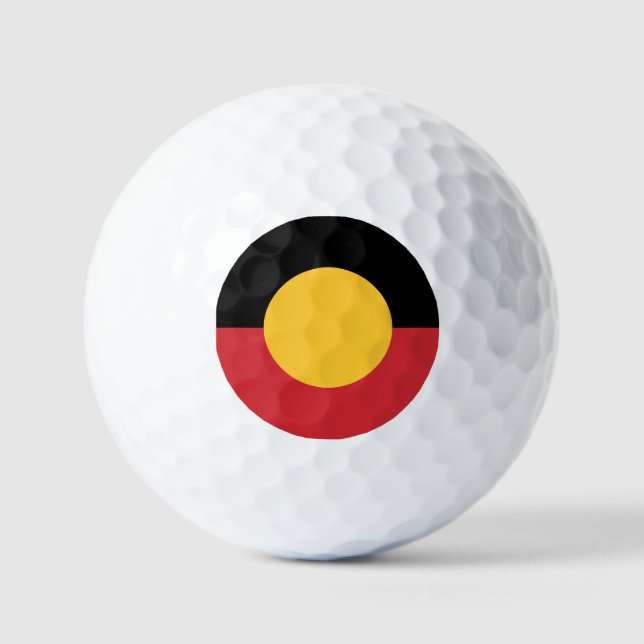 Pelotas De Golf bandera aborigen australiana (Anverso)