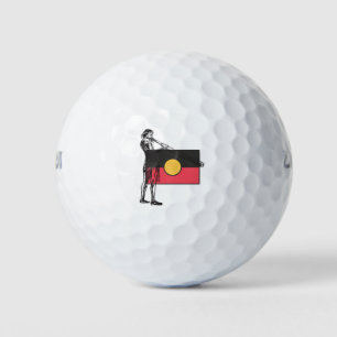 Pelotas De Golf Bandera aborigen australiana y origen aborigen