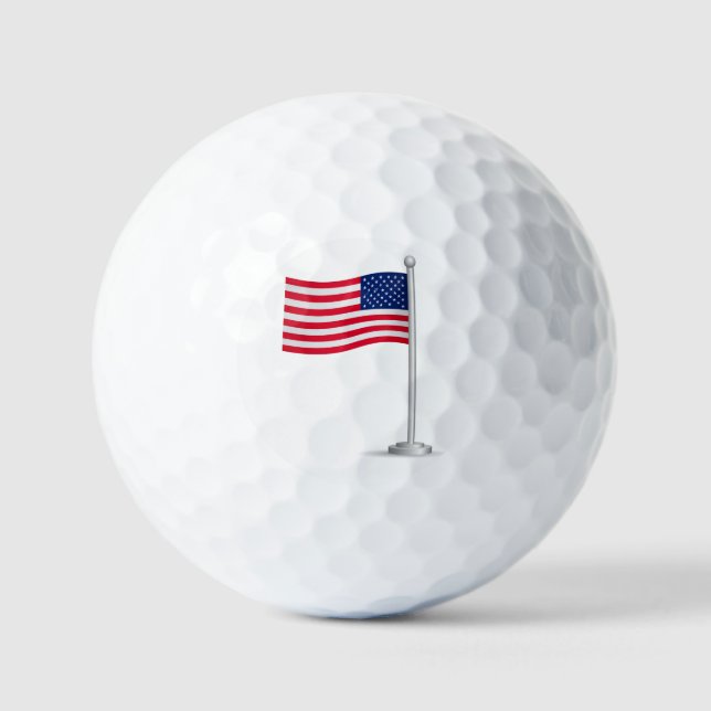 Pelotas De Golf bandera americana (Anverso)