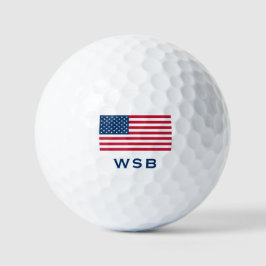 Pelotas De Golf Bandera Americana Monograma