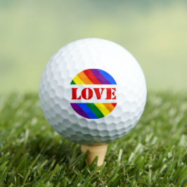 Pelotas De Golf Bandera arcoiris LGBTQ+ con amor por el mes del or