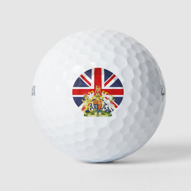 Pelotas De Golf Bandera BRITÁNICA y golf Escudo (Anverso)