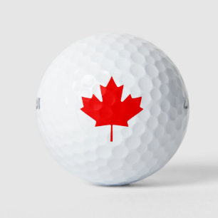 Pelotas De Golf Bandera canadiense de arce rojo