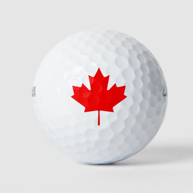 Pelotas De Golf Bandera canadiense de arce rojo (Anverso)