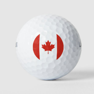 Pelotas De Golf Bandera canadiense roja y blanca