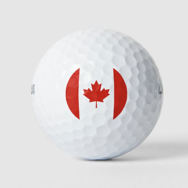 Pelotas De Golf Bandera canadiense roja y blanca (Anverso)