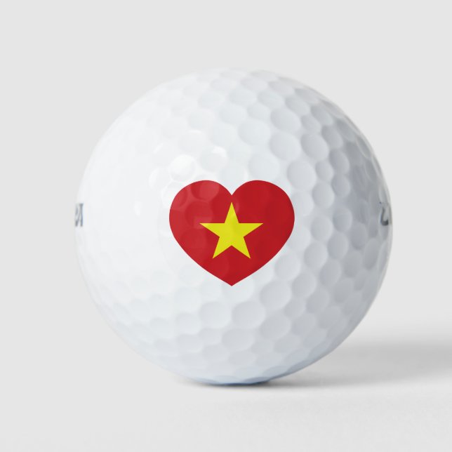 Pelotas De Golf Bandera cardíaca de Vietnam (Anverso)