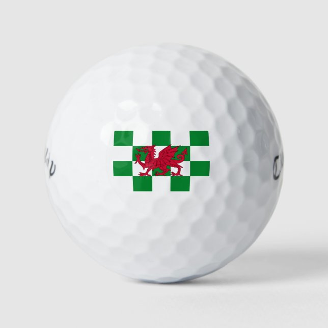 Pelotas De Golf Bandera Celta Dragón Rojo Místico de Gales (Anverso)