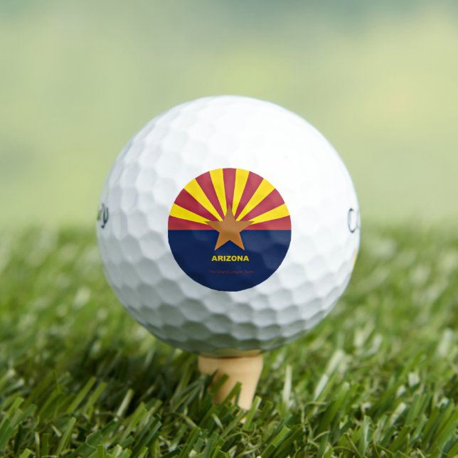 Pelotas De Golf Bandera de Arizona, etiquetada (Camiseta in situ)