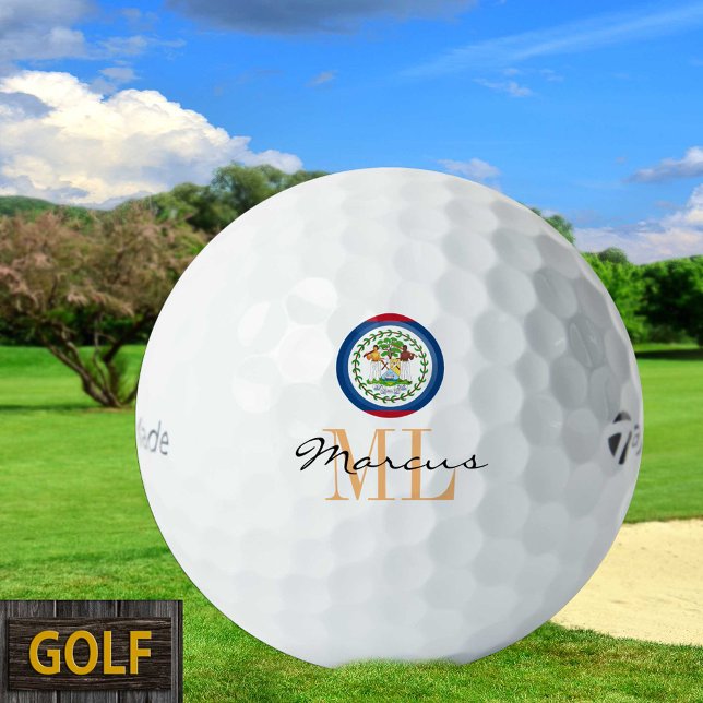 Pelotas De Golf Bandera de Belice monogramada, Emblem y Belice (Subido por el creador)