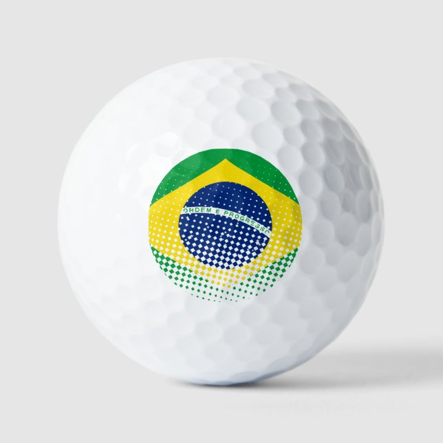 Pelotas De Golf Bandera De Brasil Con Efecto De Medio Tono (Anverso)